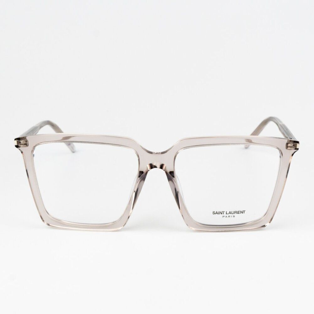NEW Saint Laurent SL474OPT 003 Transparent Nude Square Women Eyeglasses